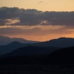 Mongolian mountains sunset