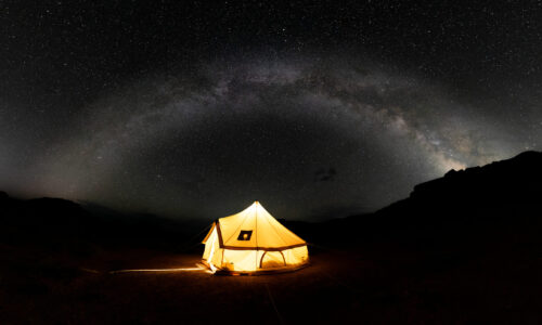 Bell tent at night Bell tent at night
