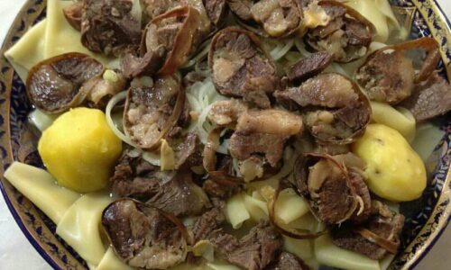 Kazakh traditional dish- Besbarmak
