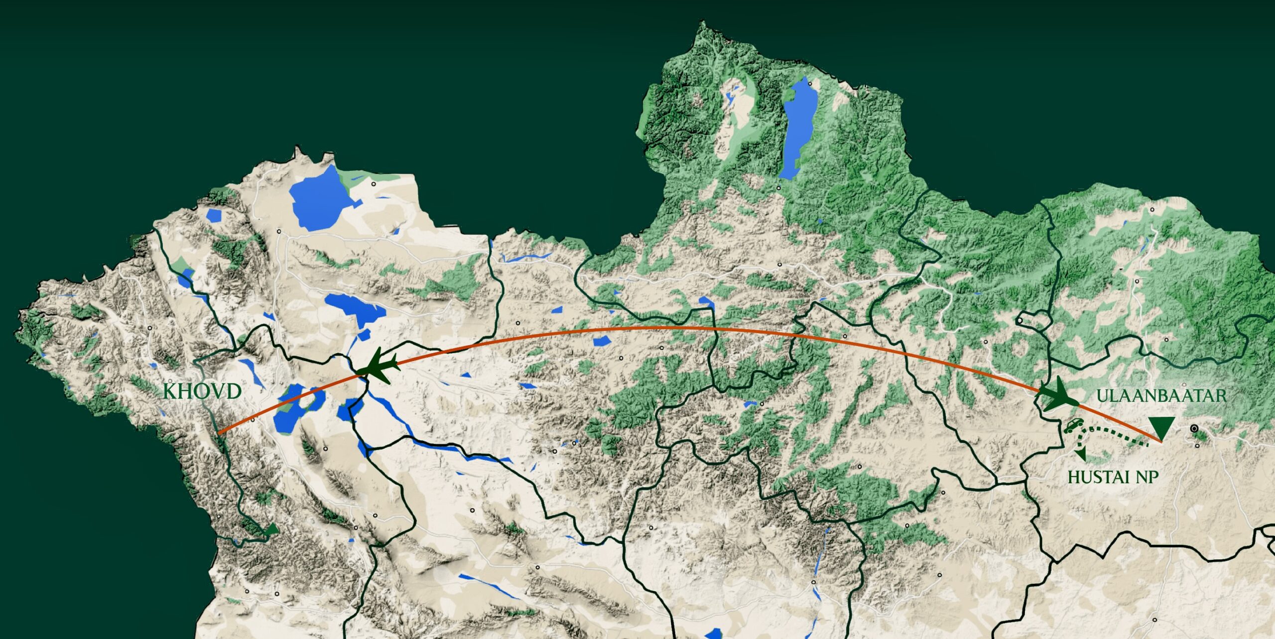 Quest for Snow Leopards of Mongolia 2025 map