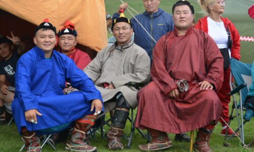 Wrestlers at Naadam