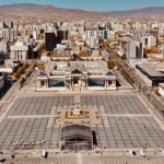 ulaanbaatar city drone shot A Chinggis Khan or Central Square shot by drone, Ulaanbaatar, Mongolia.